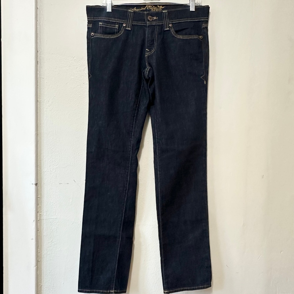 Old Navy Y2K 2006 Special Edition Dark Wash Low Rise Straight Leg Jeans Womens 8